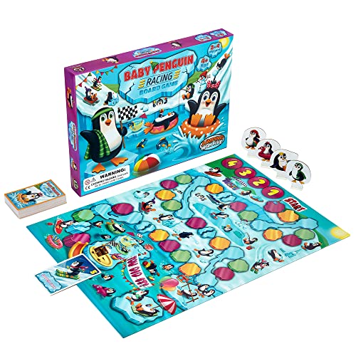 Baby Penguin Racing Board Game! Help The Little Penguins Race To The Pool Party! Kids Ages 4 And Up Learn New Skills Through Hands-On Fun - Perfect For Family Game Night #TOP1