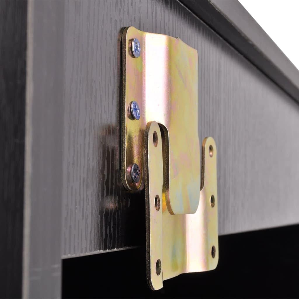 Conjunto de Muebles de baño con Lavabo y Grifo 4 Piezas Negro