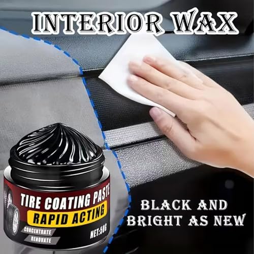 2026 New Premium Tire Coating & Trim Restorer, Tire Coating Paste, Tires Coatings Paste Rapid Acting, Long-Lasting Ceramic Coatings & UV Protection, Bring Back the Original Deep Black Shine (5PCS)