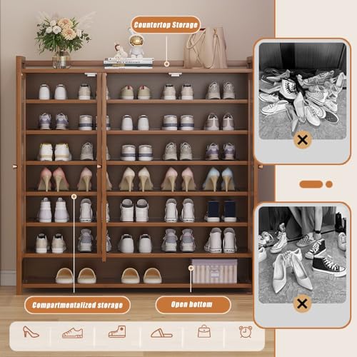 Meuble chaussures vertical réglable pour ranger 30 paires sans encombrer le sol - 4