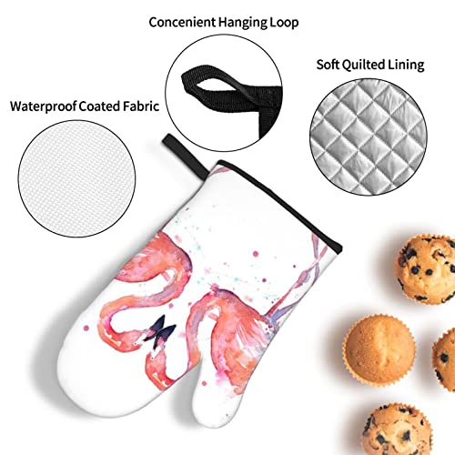 Flamingos Oven Mitts And Pot Holders Sets Of 3, Heat Resistant Potholders For Cooking Grilling Bbq #TOP4
