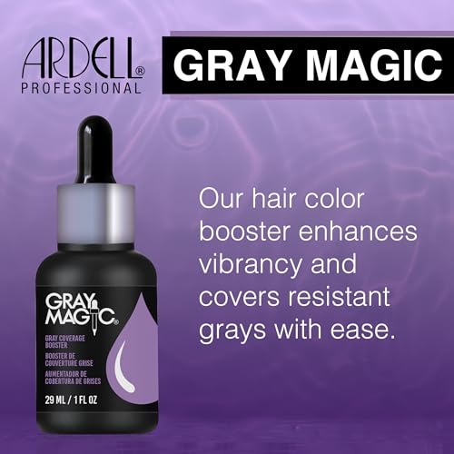 Ardell Gray Magic Color Additive for Hair Dye - Anti-Fade Gray Hair Coverage Booster Drops, Long-Lasting Hair Color Enhancer, 1 oz