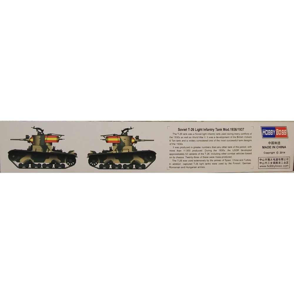 Hobby Boss una y Treinta y Cinco 83,810 soviética de infantería T-26 Tanque Ligero de la Mod. Kit 1936/1937 Modelo Militar
