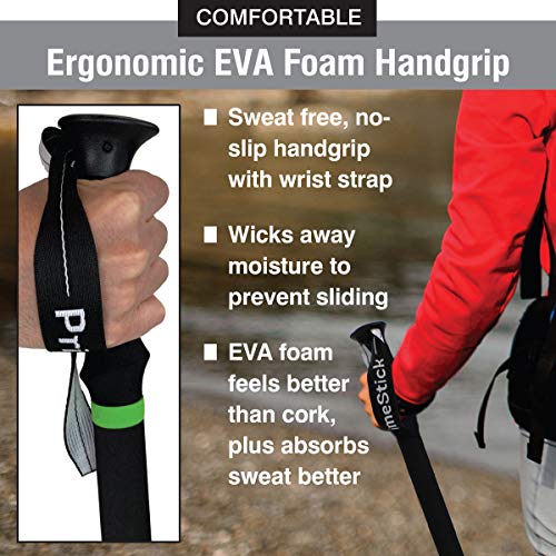 DynamoMe PrimeStick with Cyclone Foot Tip - Urban Walking Stick - World\'s Only Cane, Walking Stick and Trekking Pole for Active, Urban and Recreational Walkers