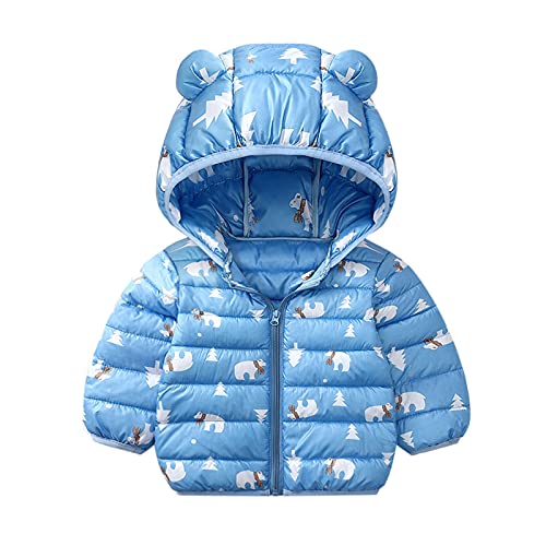 Toddler Baby Boys Girls Winter Coats Jacket Warm Clothes for 1-4 Years Old Kid Thick Ears Hoodie Velvet Snowsuit