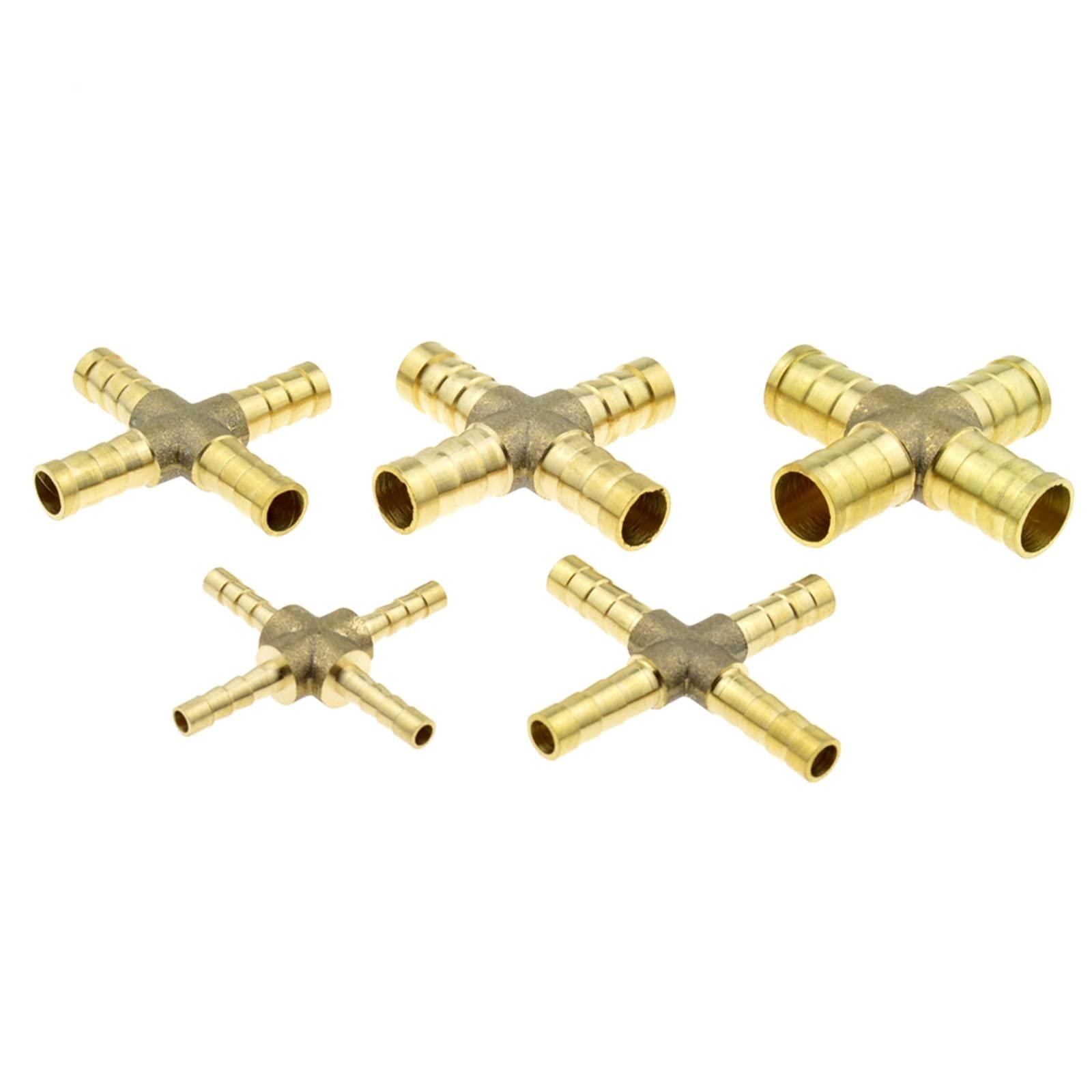 Conector de manguera de 4 vías de 12mm en latón para eliminar fugas e instalaciones flojas