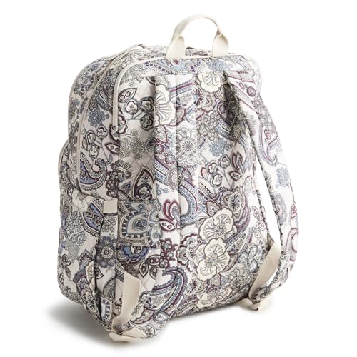 Image of Vera Bradley Women's Premium Cotton Large Bancroft Backpack - 15 inch Laptop & Trolley Sleeves - Neutral Rhapsody, 28L