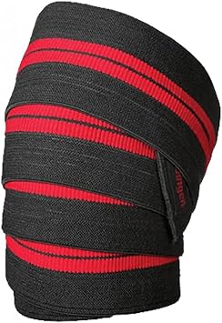 Harbinger Red Line 78-Inch Knee Wraps for Weightlifting Pair , Black