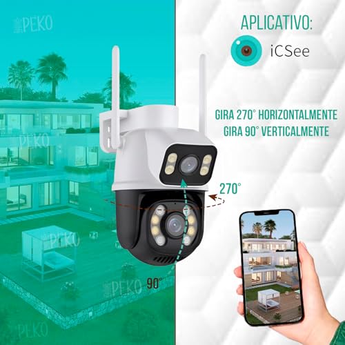 Câmera de Segurança Wi-Fi 360° com Visão Noturna, Detecção de Movimento e Alta Definição, Cartão de