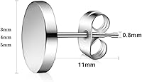 Vista 2 de G23 Titanio Oreja Para Orejas Sensibles 0.118 in 0.157 in 0.197 in Disco Plano Redondo Pendientes De Piercing De Grado De Implante