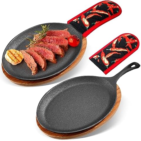 Lallisa Cast Iron Fajita Plate Set Cover