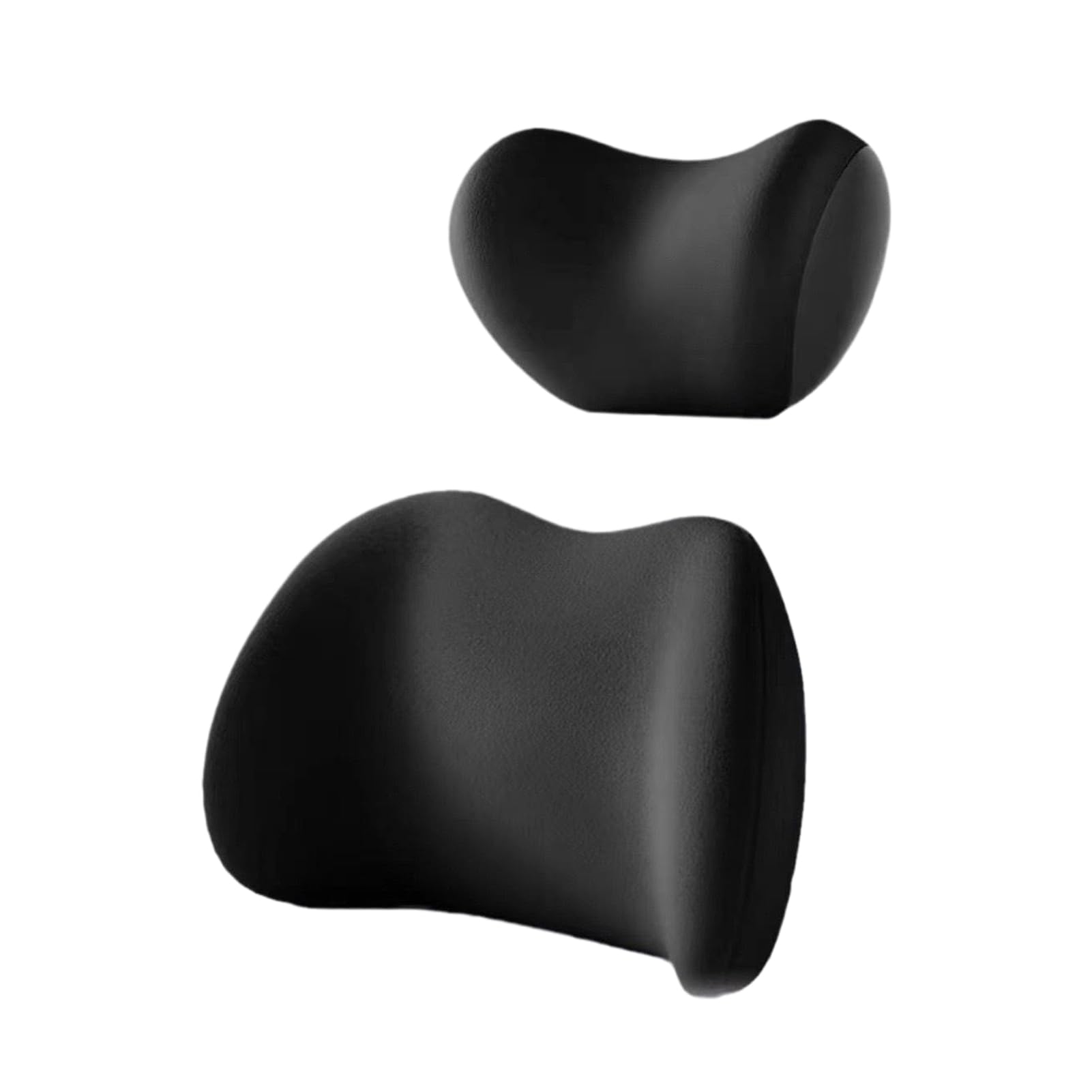 AUYXSSZ 2piece Comfort Car Headrest And Lumbar Support Cushion Car Lumbar Support For Driving Seat Headrest Pillow, Black, 40 * 15 * 27CM