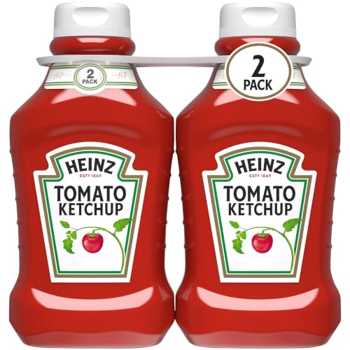 Image of Heinz Tomato Ketchup Squeeze Bottle, 2 Bottles, for Easy Sharing and Easy Serving, Gluten-Free, 50.5 oz