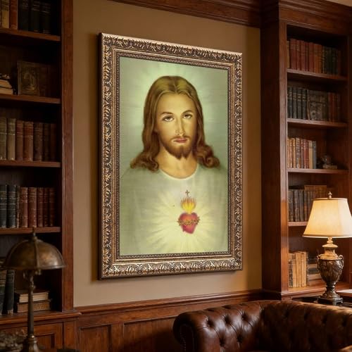 Poster Sacré-Cœur de Jésus-Christ version verte | Impression toile