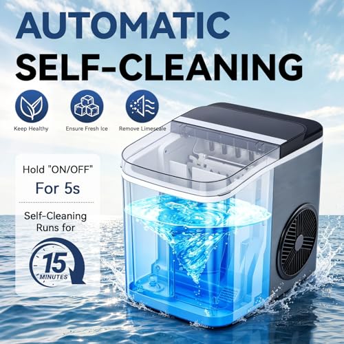 Fabricadora de hielo portátil con autolimpieza 26 lbs/día miniatura 4