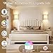 Battery Operated Wall Sconce Set of Two: 10000mAh Wireless Wall Light with Rechargeable Magnetic Bulb - Dimmable Wall Lamp with 7 RGB Colors - Linen Shade Sconces with Remote for Bedroom Living Room