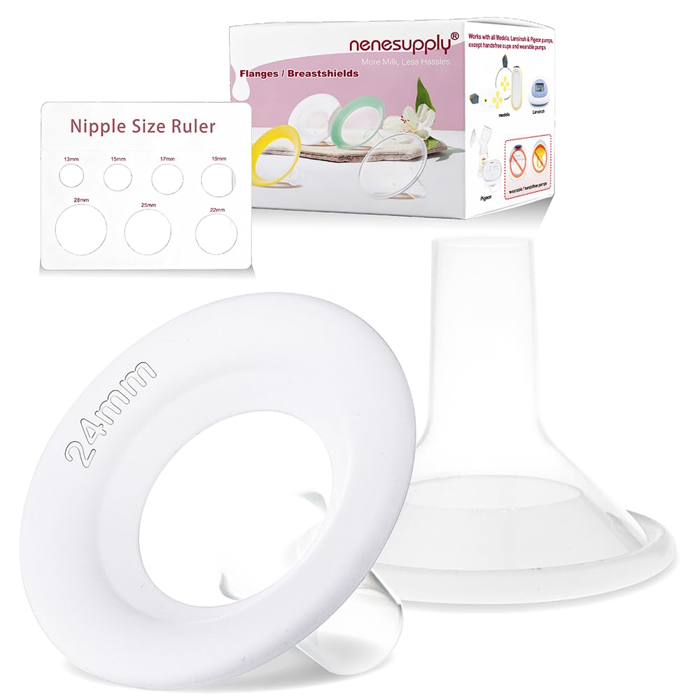 Nenesupply 24mm Soft Flange Compatible with Medela Breast Pump Parts Replace 24mm Flange for Medela Accessories Compatible with Pump in Style Parts
