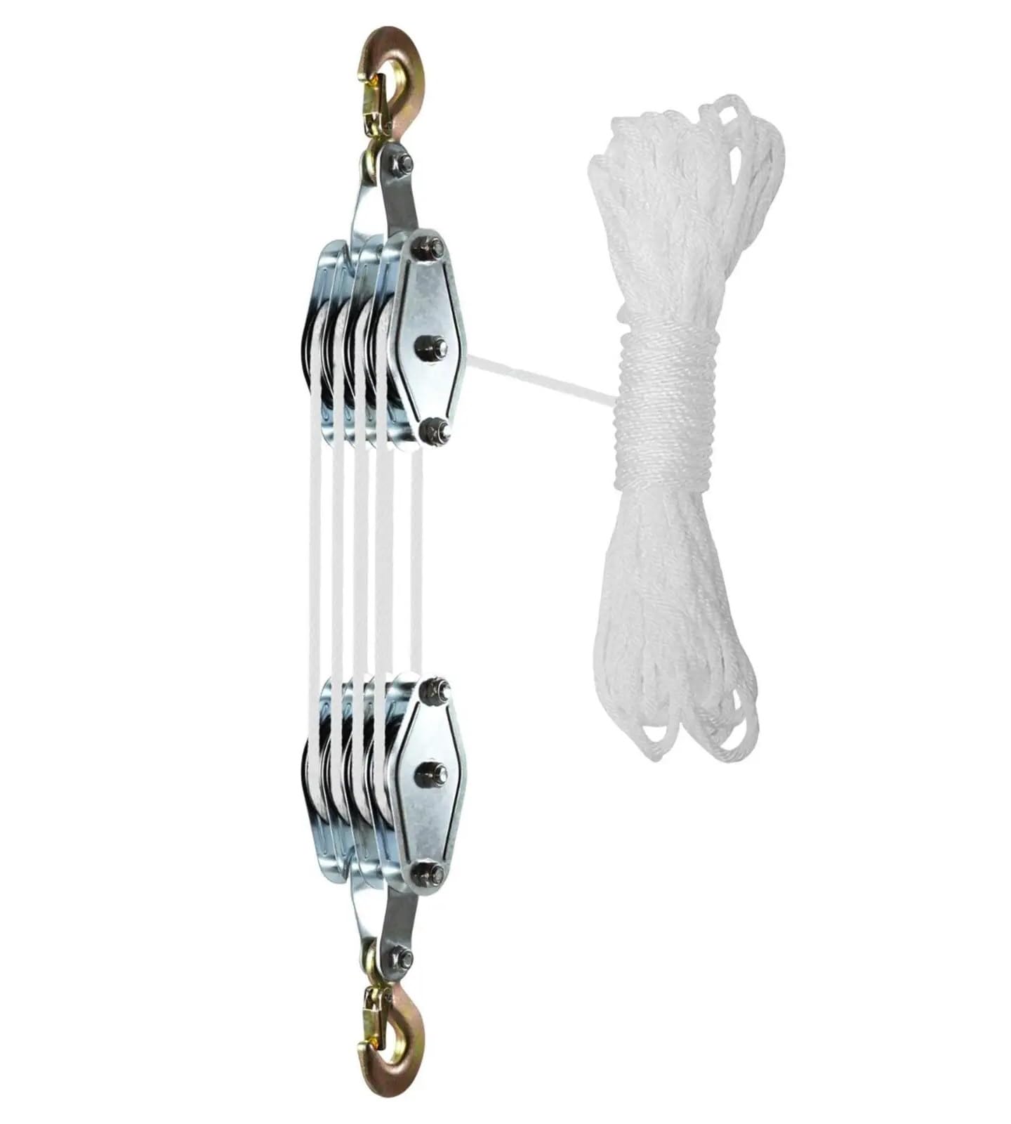 Edelstahl Flaschenzugrolle Für schweres Heben, Block- und Flaschenzugsystem Riemenscheibe(20 m Rope)