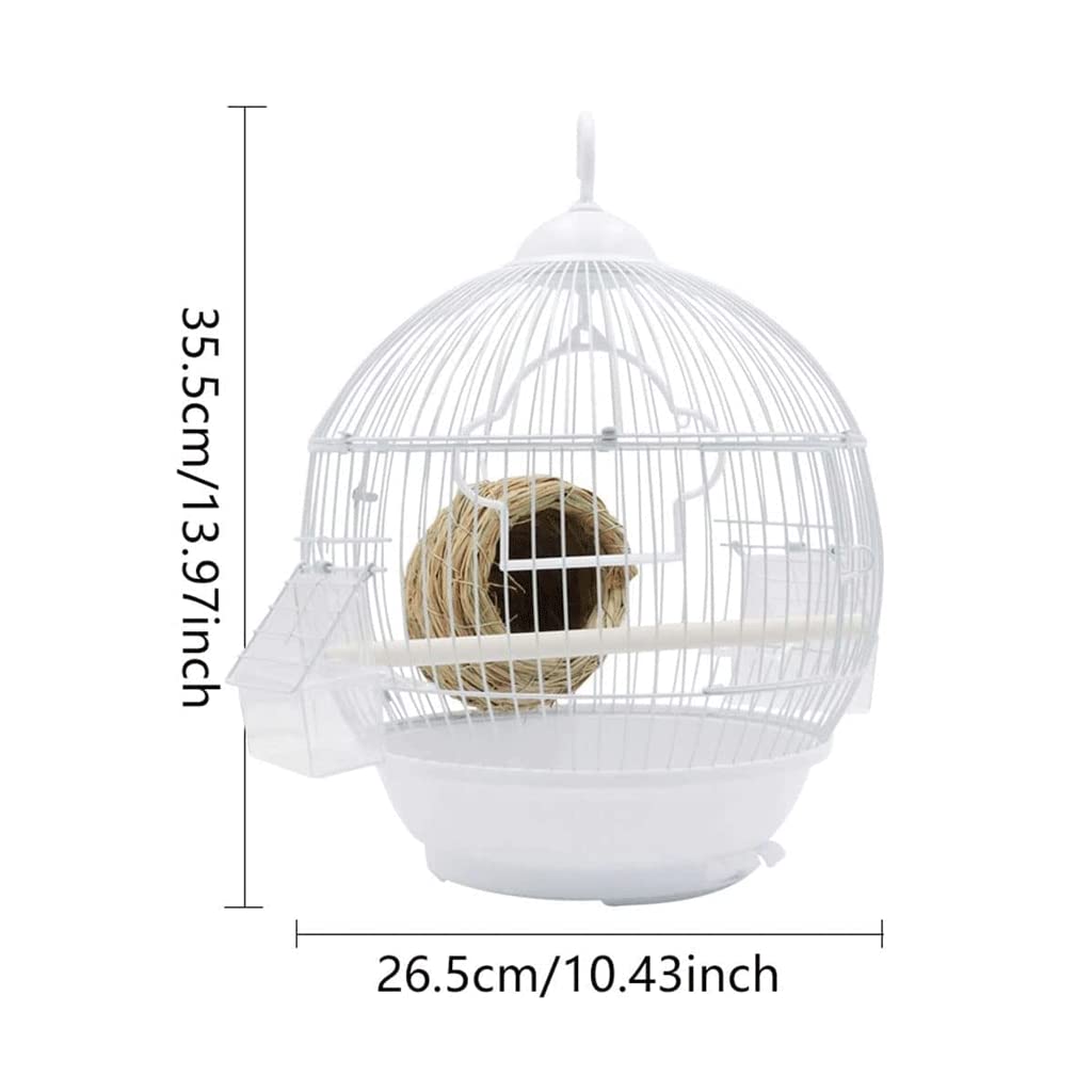 Jaula para pájaros, Jaula para pájaros, jaulas para pájaros Jaula para pájaros Sencilla pequeña con ventilación Integral, Soportes Colgantes Redondos con comedero (Rosa)