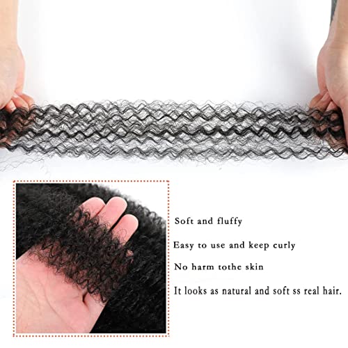 8 Packs 18 Inch Pre-Separated Springy Afro Twist Hair Suitable for Damaged Soft Locs Synthetic Marley Twist Braiding Hair (18 inches, 1B) - Image 7
