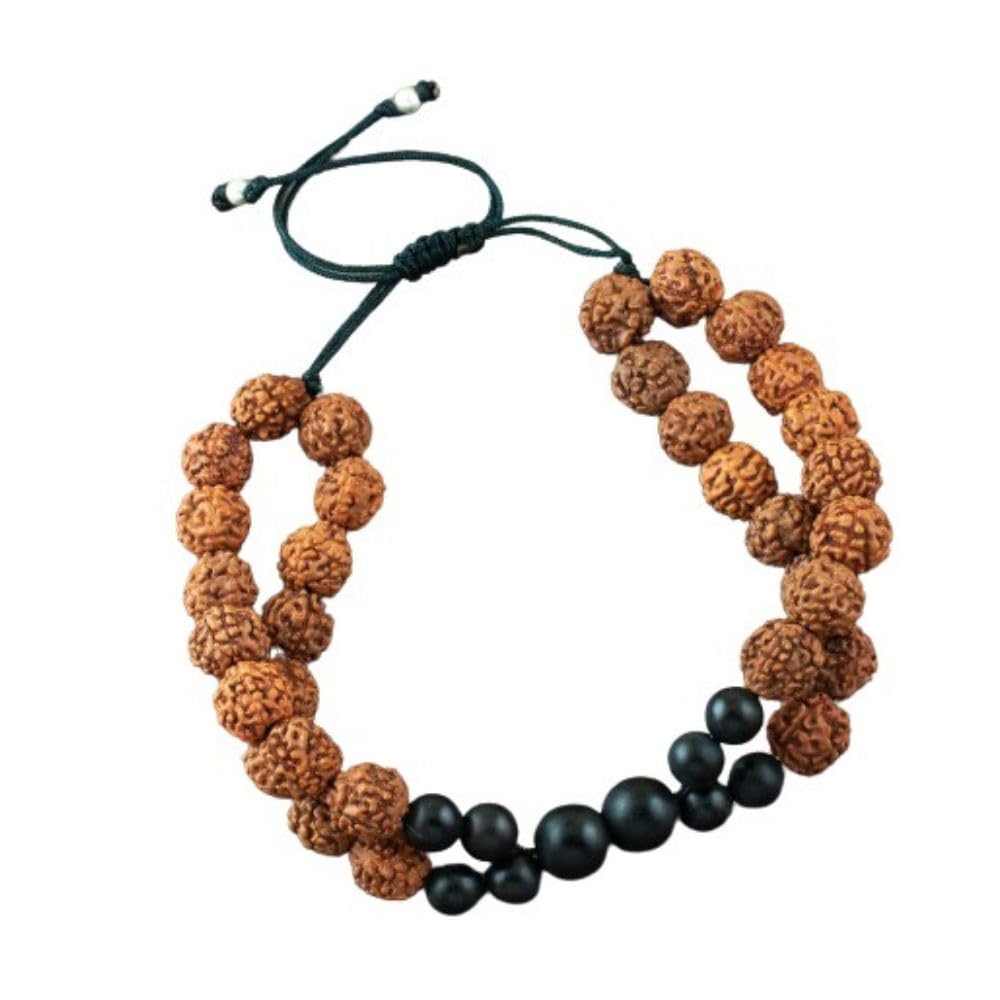 FOURSEVEN Jewellery 925 Double Layer Rudraksh Adjustable Bracelet for Men and Women (B073SWVDGH) Amazon Price History, Amazon Price Tracker