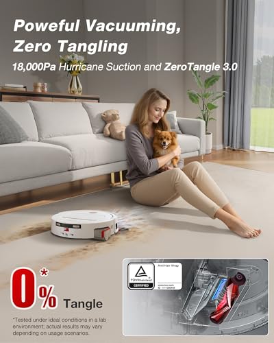 Image of Yeedi M14 Plus Robot Vacuum and Mop with All-in-One Station, 18000Pa, OZMO Roller Instant Self-Washing Mopping, 167℉ Hot Water Mop Washing & Self-Drying, ZeroTangle 3.0, Self-Emptying, White