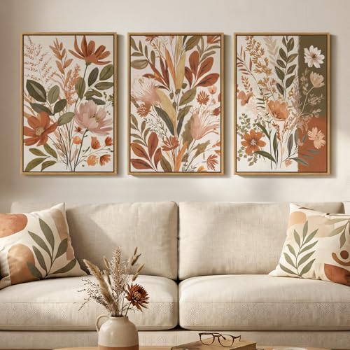 Impression sur toile de qualité premium : triptyque rétro botanique 20,3x30,5 cm - 7