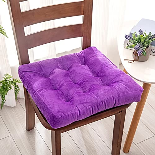 Coussin de chaise moelleux 50 x 50 cm, double face, 8 cm d'épaisseur, sans nœuds, doux et confortable, pour cuisine et jardin, violet, idéal pour chaises de...