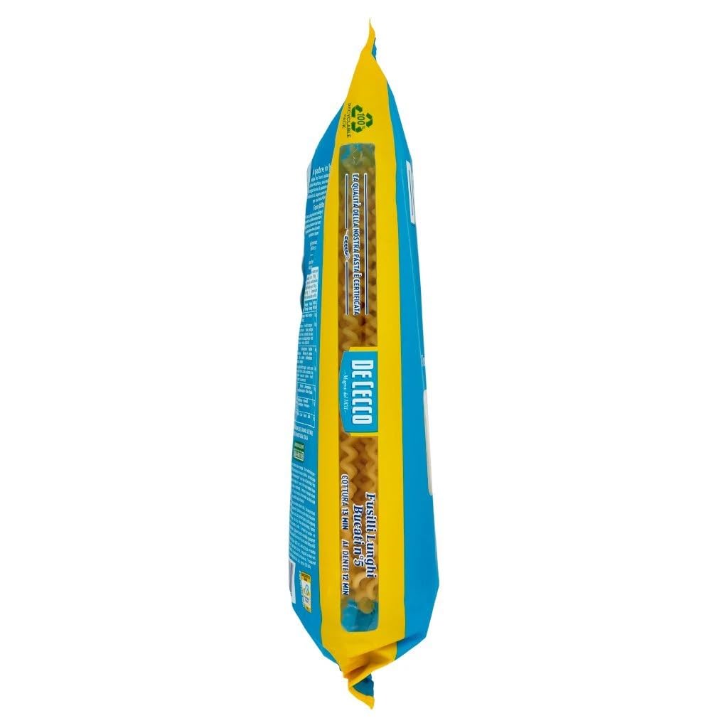 De Cecco Pasta Fusilli Lunghi Bucati n°5 100% Italienisch Nudeln 24 x 500g + Beni Culinari Kostenloser Schlüsselanhänger