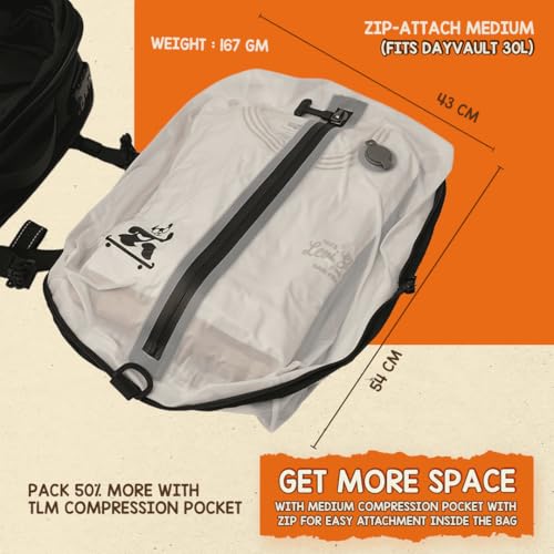 Image of Travel Likes Me Storage Vacuum Bags - Travel Essentials,Clothes Packing,Large Ziplock Bag with Vacuum,AirZip Lock Compression,Backpack Clothing,Space Suction (18 L White and Black-With Air Pump)