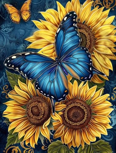 Peinture diamant papillons 60x80cm avec toile bien encollée anti-chute