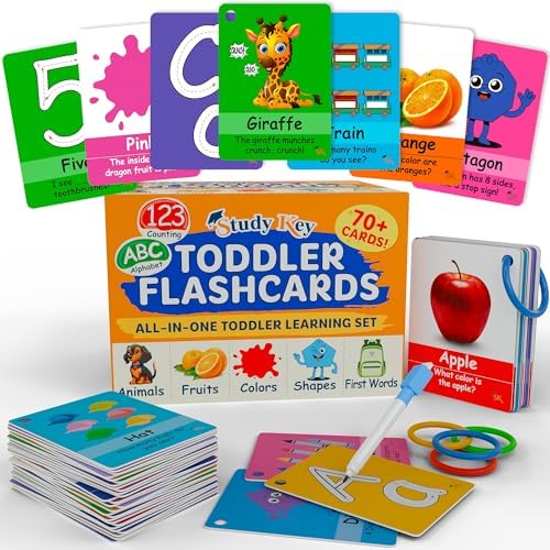 STUDYKEY ABC Flash Cards for Toddlers 1-3–First Words, Alphabet F...