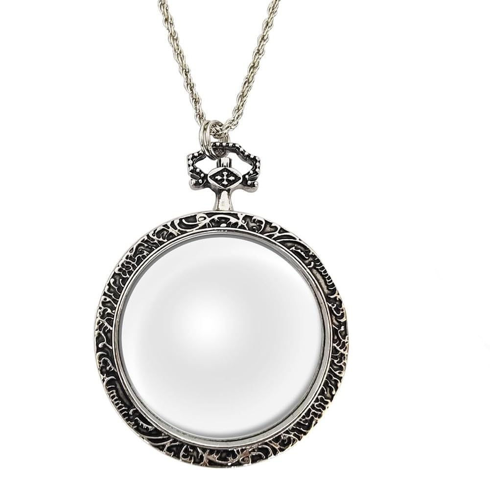 Istovo Pedic Pendant Optical Magnifier 10X Magnifying Glass Necklace Magnifier With Chain For Library, Reading