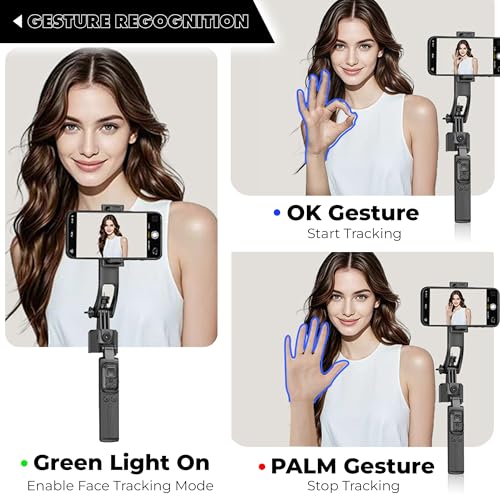 Image of Kratos K8 AI-Powered 70 inch /178 CM Selfie Stick Tripod with Sensor, Auto Face Tracking Tripod with 360 Auto Rotating Stand for Mobile, Camera, Shooting, Blogging with Quad-Leg Stability