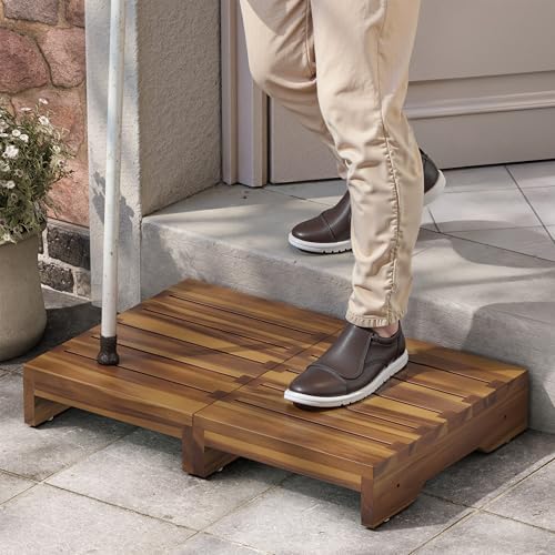FANATU Wooden Platform Step Stool, 24.7" Step Platform for Adults