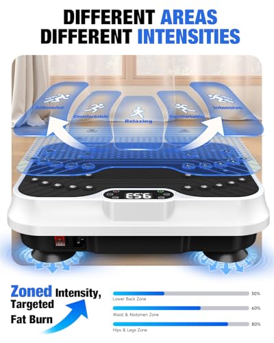 Image of Bigzzia Vibration Plate Exercise Machine 10 Modes Whole Body Workout Vibration Fitness Platform w / Loop Bands Jump Rope Bluetooth Speaker Home Training Equipment for Weight Loss & Toning