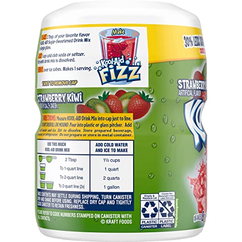 Image of Kool Aid Strawberry Kiwi Sugar Sweetened, 19-Ounce (Pack of 4)