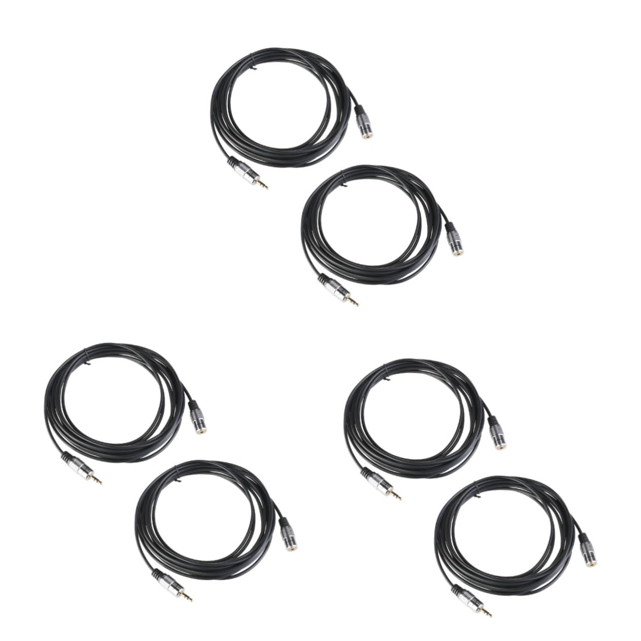 Artibetter 6pezzi Cavo Audio Stereo Maschio Femmina Da Estensione Cuffie Alta Qualità Alluminio Compatibile Con Dispositivi Ios e Altri Metri Nero