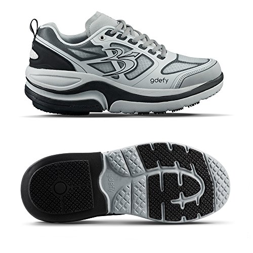 G-DEFY ION Men’s Orthopedic Walking Shoe | VersoShock Technology for Pain Associated with Prolonged Standing or Walking | Arch Support | Diabetic Shoes | Wide Shoes | Free Custom Orthotic Grey - Thumbnail 2