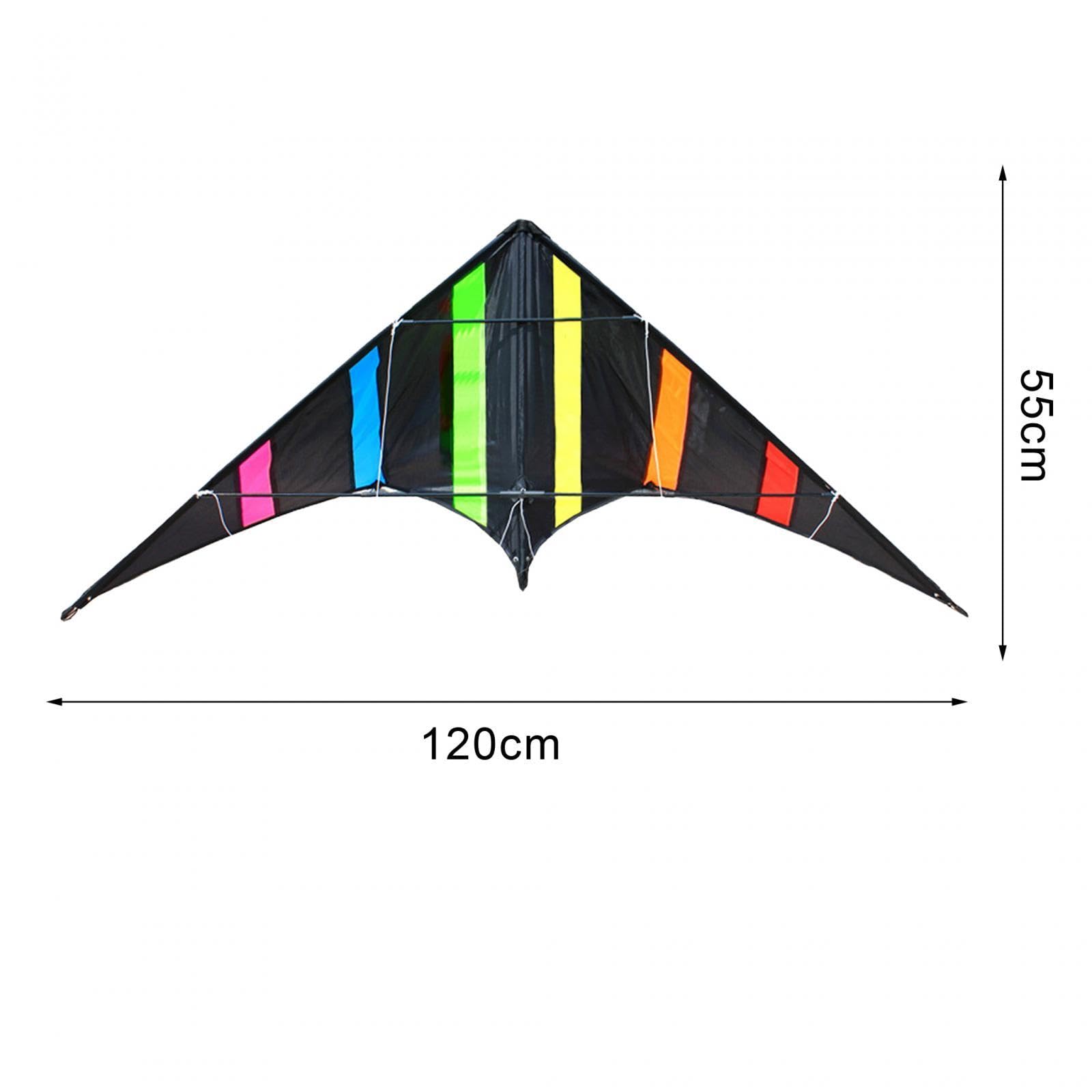Aquilone Acrobatico Triangolare Adulto con Doppio Filo 1.2m Poliestere FRP Durevole Facile da Pilotare Adatto per Sport Outdoor E Tempo Libero