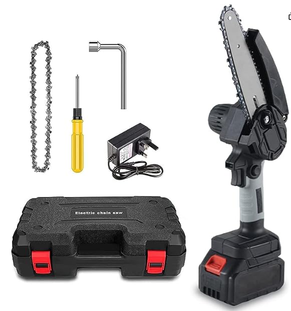 Mini Chainsaw, Mini Cordless Chainsaw, 4 Inch Small Chain Saw with 21V Rechargeable Batteries Portable One Hand Electric Chainsaw