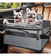 BDZBREN Dog Car Seat for Medium Dogs or 2 Small Dogs, Portable Pet Booster Car Seat for Car with ...