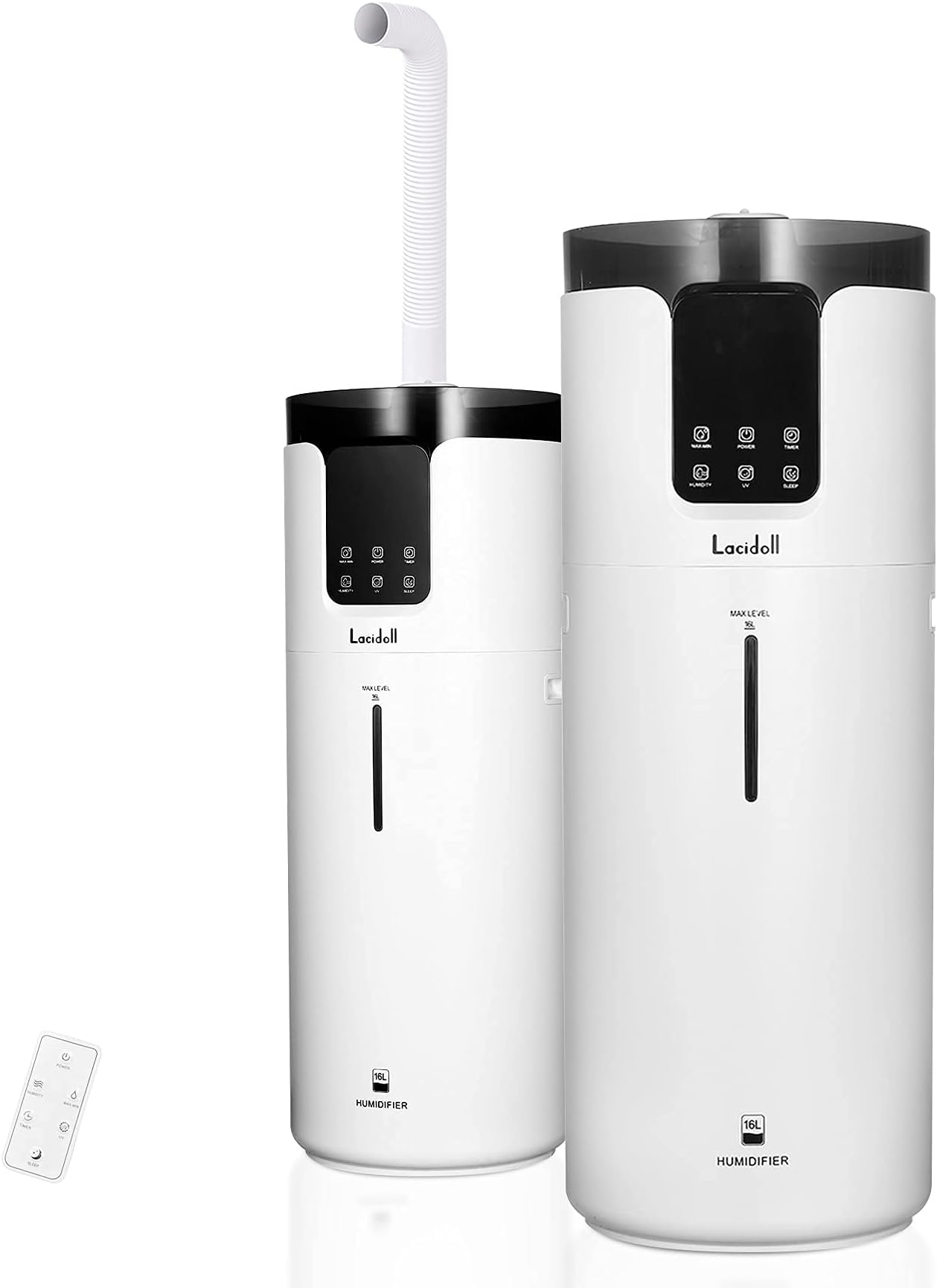LACIDOLL (16L/4.2Gal) Humidifiers for Large Room Whole-house 1000 sq.ft, Top Fill Cool Mist Humidifier Quiet 1000mL/h Output with 360° Mist Tube for Bedroom Home Office Workshop School 1 uint, White