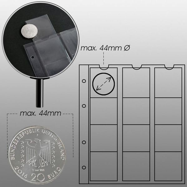 Prophila coin album with 4 Cases (red interleaves) for 110 coins red - Image 2