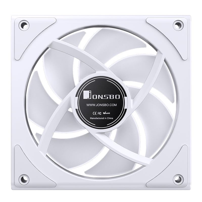 Jonsbo ZK-120W wentylator ARGB PWM, 120 mm, 3 sztuki, biały – cichy i stylowy, RGB, 2200 obr./min
