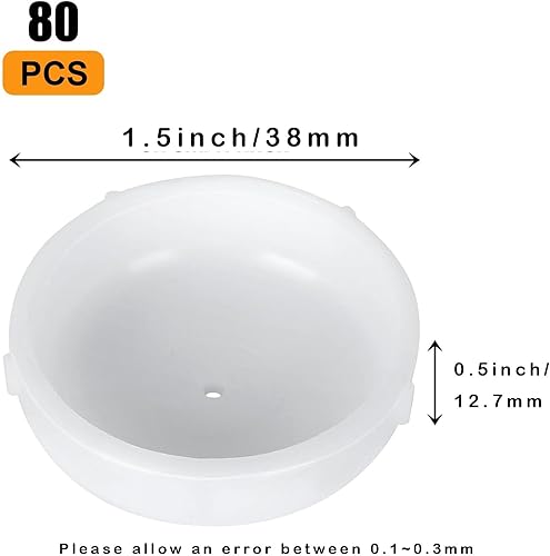 Miniatura 2 de 80 piezas de muebles de patio de hierro forjado, tapas de patas de silla de exterior de 1.5 pulgadas, protectores de suelo, deslizadores de plástico