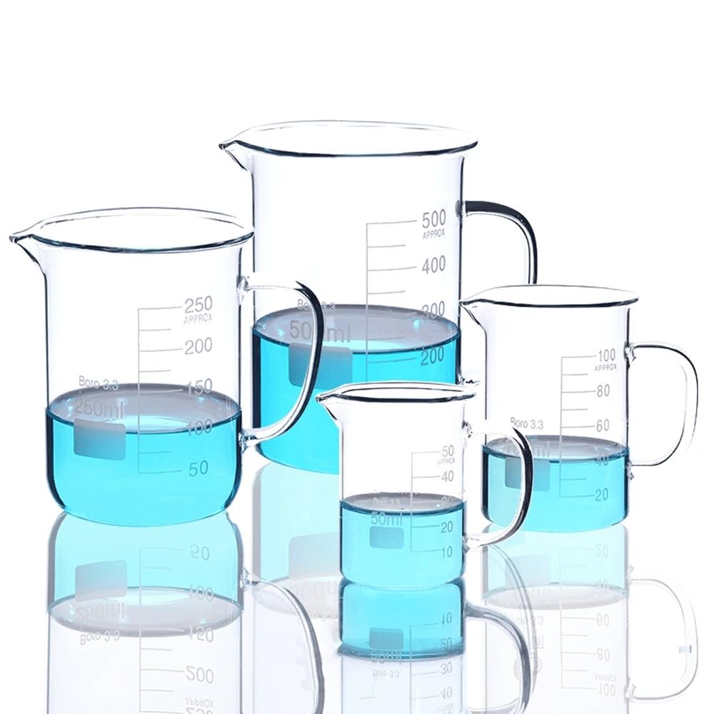 Borosilikat Glasbecher, Glasbecher mit niedriger Form, 5–2000 ml, Laborglas, Experiment