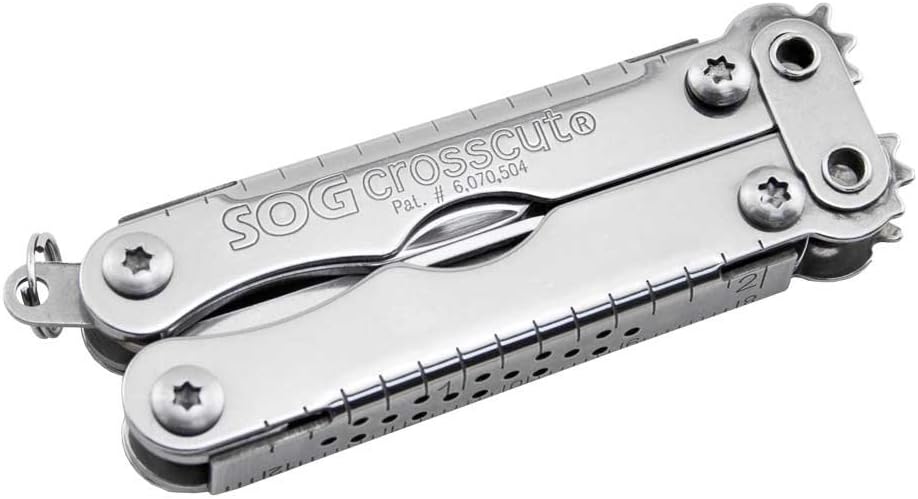 SOG Specialty Knives & Tools CC51-CP Cross Cut Multi-Tool, 9-Tools Combined, Satin Finish