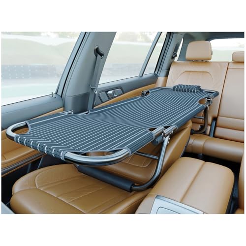 MATISUN Universal Non Inflatable Car Bed, Folding Car Travel Bed, Folding Camping Cot for Co-Pilot, Office, and Outdoor Camping Use (Black)