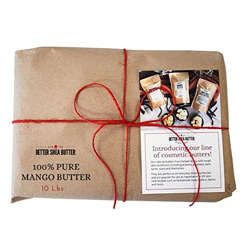 Better Shea Butter Bulk Mango Butter - 100% Pure, Hexane-Free, Fresh, Free Of Impurities - Use To Make Soap, Body Butter, Lotion, Lip Balm, Lotion Bars And Bath Products - 10 Lb #TOP6